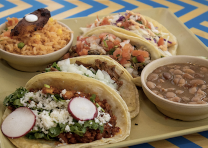 Belair Cantina signature dishes Korean Beef TacoBaja Tilapia TacoNinja Pig Taco